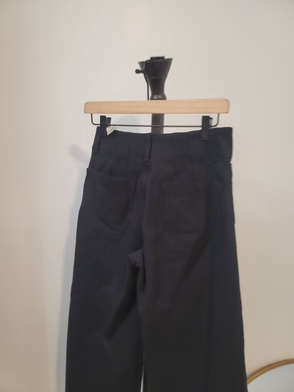 Maeve Anthropologie The Colette Wide Leg Pants Black High Rise Cropped 26 - Picture 5 of 8